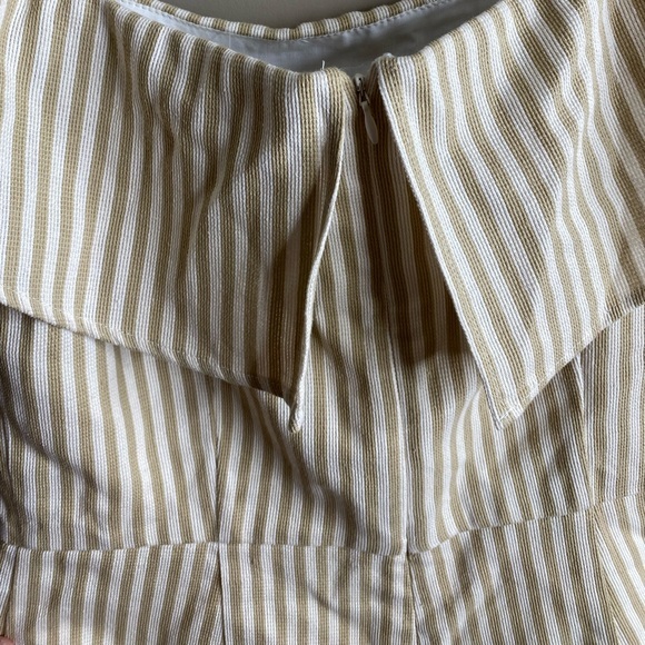 Sugar Lips khaki and white striped off the shoulder romper - Picture 9 of 14